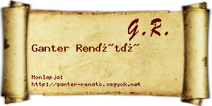 Ganter Renátó névjegykártya